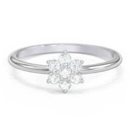 Flower Stackable Ring with Gemstones