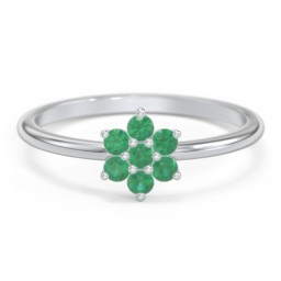 Flower Stackable Ring with Gemstones
