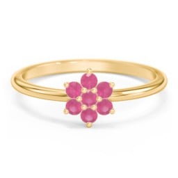 Flower Stackable Ring with Gemstones