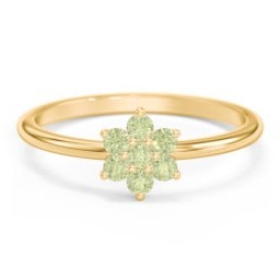 Flower Stackable Ring with Gemstones