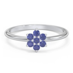 Flower Stackable Ring with Gemstones