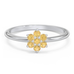 Flower Stackable Ring with Gemstones