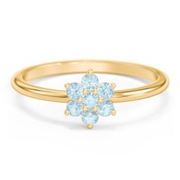 Flower Stackable Ring with Gemstones