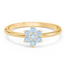 Flower Stackable Ring with Gemstones