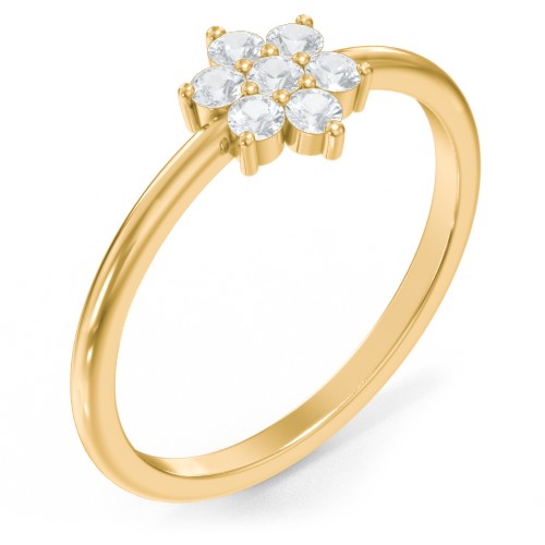 Flower Stackable Ring with Gemstones