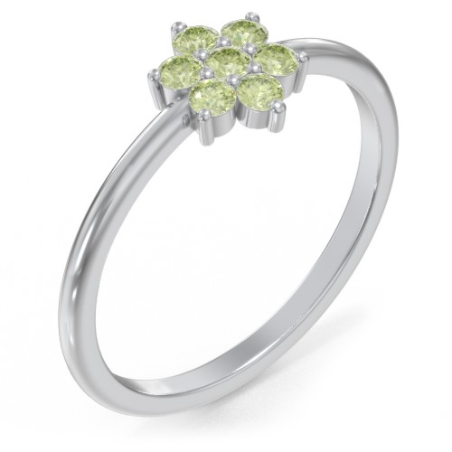 Flower Stackable Ring with Gemstones