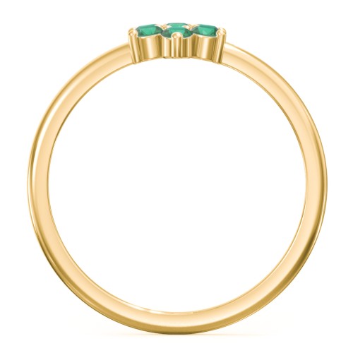Flower Stackable Ring with Gemstones