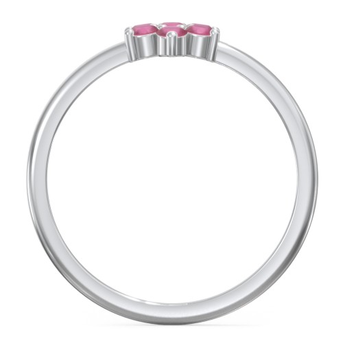 Flower Stackable Ring with Gemstones