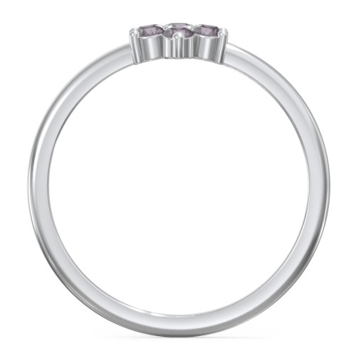 Flower Stackable Ring with Gemstones