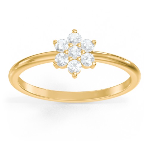 Flower Stackable Ring with Gemstones