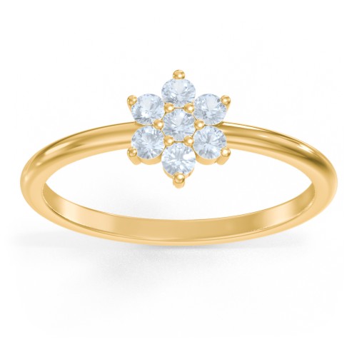 Flower Stackable Ring with Gemstones