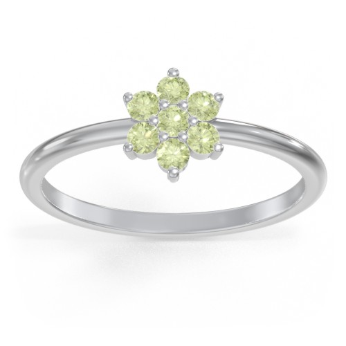 Flower Stackable Ring with Gemstones