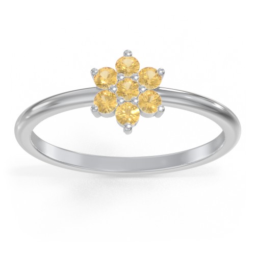 Flower Stackable Ring with Gemstones