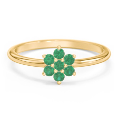 Flower Stackable Ring with Gemstones