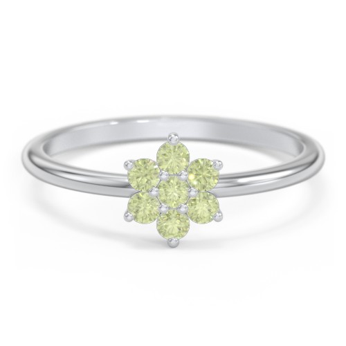 Flower Stackable Ring with Gemstones