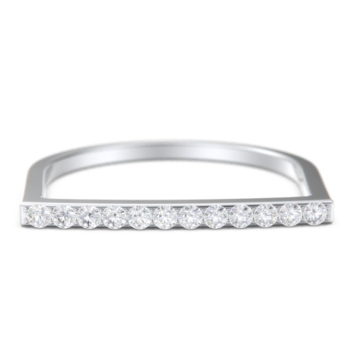 Flat Top Stackable Ring with Accents