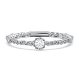 Twisted Band Stackable Ring with Gemstone