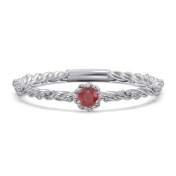 Twisted Band Stackable Ring with Gemstone