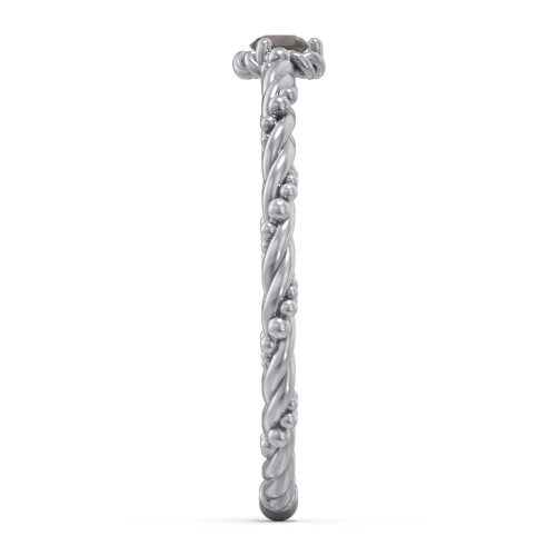 Twisted Band Stackable Ring with Gemstone