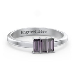 3 Stone Vertical Baguette Ring
