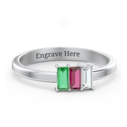 3 Stone Vertical Baguette Ring