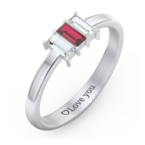 3 Stone Vertical Baguette Ring