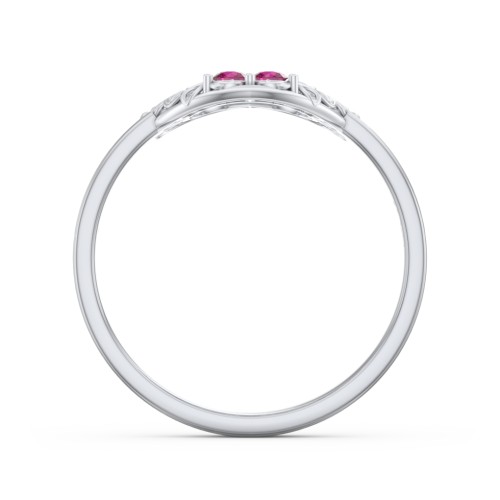 Filigree Heart Ring with Birthstones