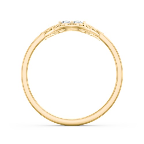 Filigree Heart Ring with Birthstones – 10K Yellow Gold with Cubic Zirconia
