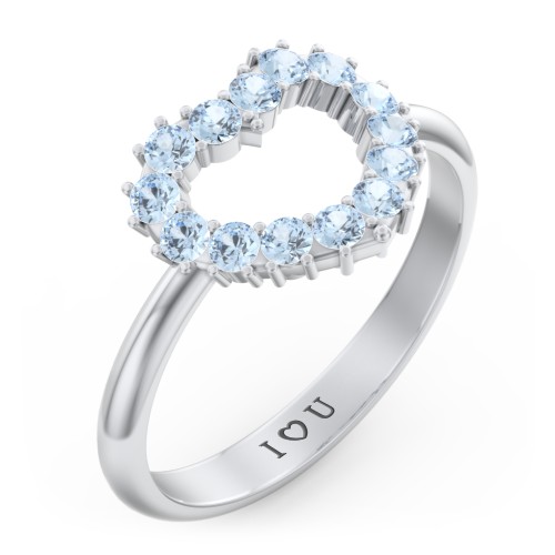 Couples Birthstone Heart Ring