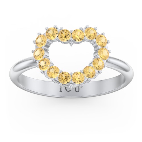 Couples Birthstone Heart Ring