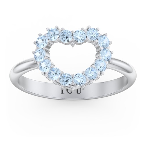 Couples Birthstone Heart Ring