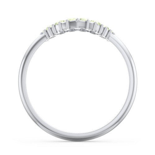 Couples Birthstone Heart Ring – Sterling Silver with Peridot