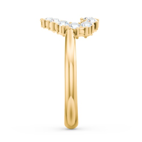 Couples Birthstone Heart Ring – 10K Yellow Gold with Cubic Zirconia