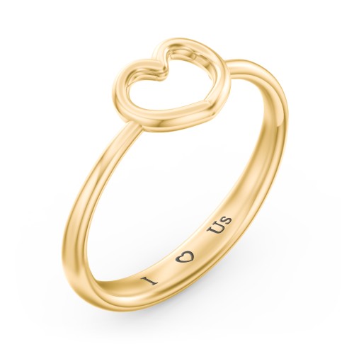 Open Heart Ring – 10K Yellow Gold