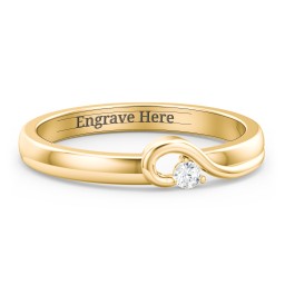 Half Heart Ring with Birthstone