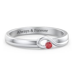 Half Heart Ring with Birthstone
