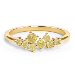 8-Stone Cluster Ring in 18K Gold Plated Silver with Citrine