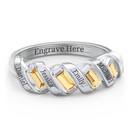 Spiral Baguette Ring