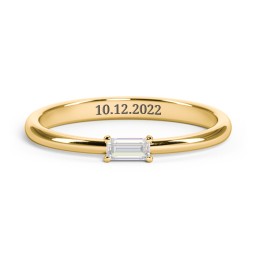 Engravable Baguette Ring with East-West Setting