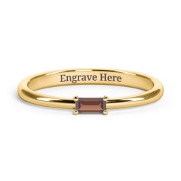 Engravable Baguette Ring with East-West Setting