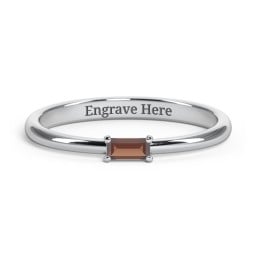 Engravable Baguette Ring with East-West Setting