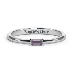 Engravable Baguette Ring with East-West Setting