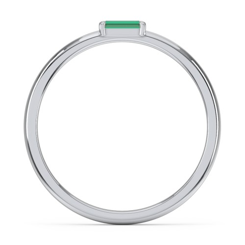 Engravable Baguette Ring with East-West Setting