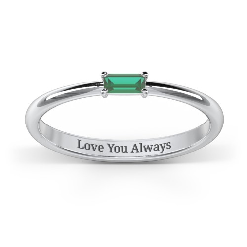 Engravable Baguette Ring with East-West Setting