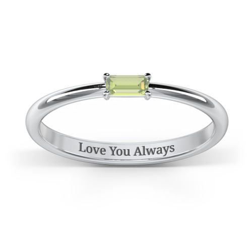 Engravable Baguette Ring with East-West Setting