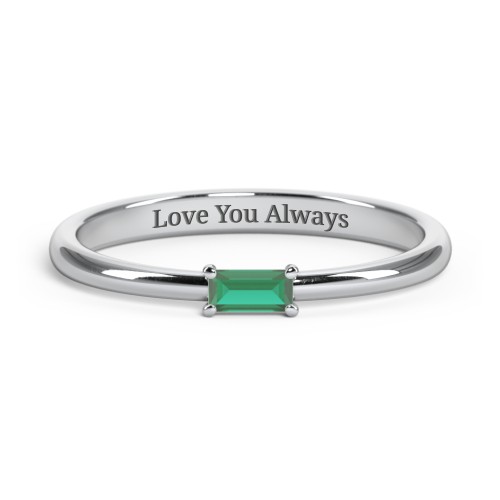 Engravable Baguette Ring with East-West Setting