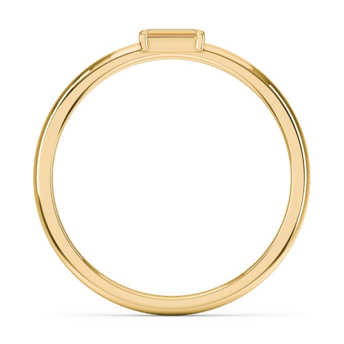 Engravable Baguette Ring with East-West Setting – 10K Yellow Gold with Citrine