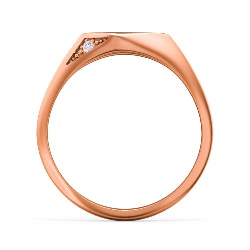 Women's Kite Signet Ring with Accents
