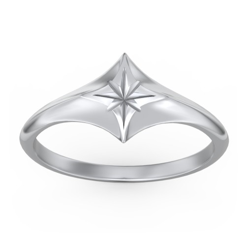 Women's North Star Signet Ring – Sterling Silver