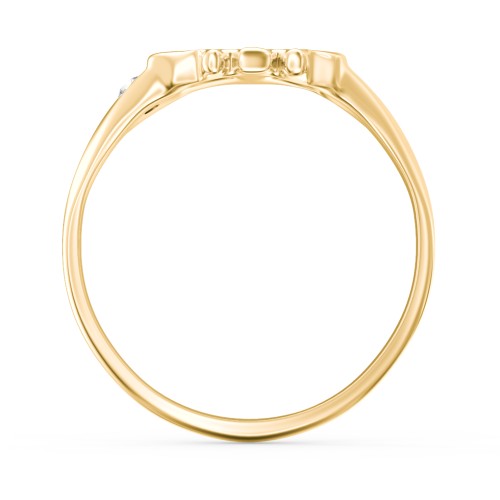 Women's Skull Signet Ring with Accent Stone